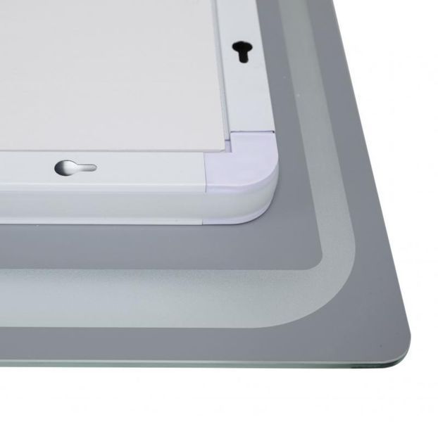 Qtap дзеркало 100х60см з LED-підсвіткою Touch, з антизапотіванням, з годинником, димером, рег. яскравості 1000х600 45630 фото