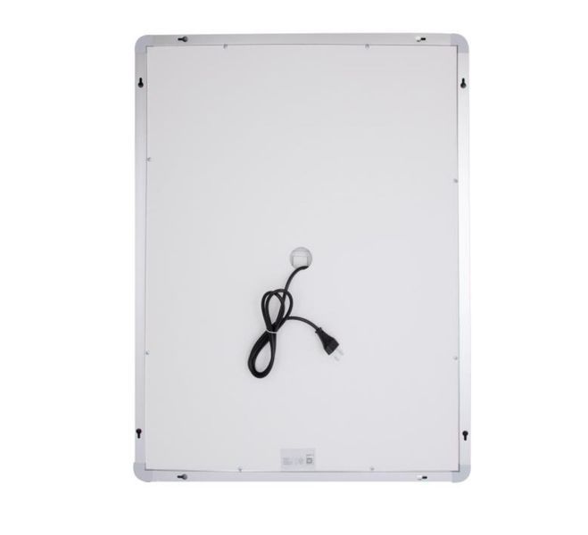 Дзеркало 60х80 з LED-підсвіткою Touch, з антизапотіванням, з годинником, димером, рег. яскравості 30640 фото