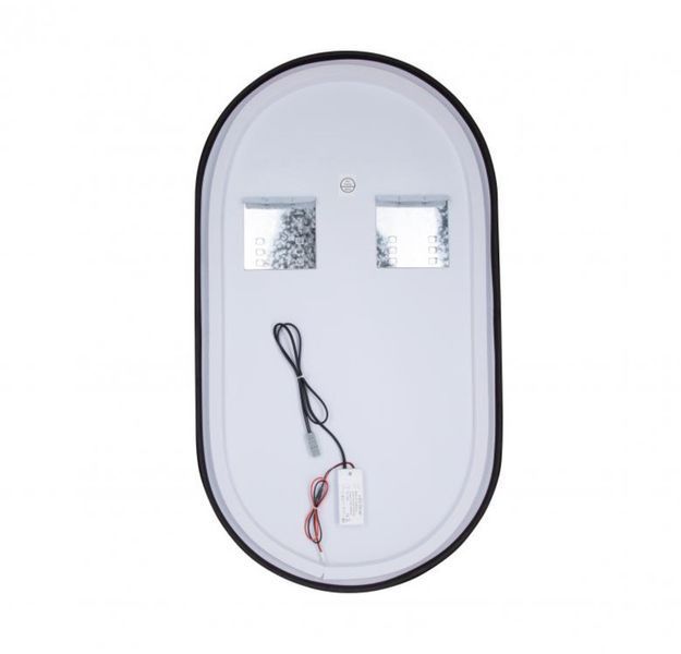 Qtap Scorpio зеркало настенное овальное с LED-подсветкой, 500х900 Black 43417 фото
