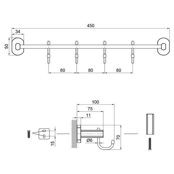 Гачок Qtap Liberty ANT 1154-4 SD00031702 фото