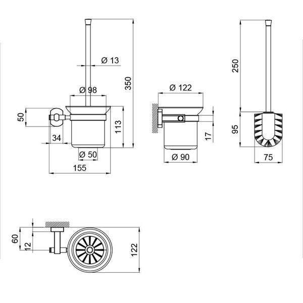 Йоржик для унітазу Qtap Liberty ANT 1157 SD00031706 фото
