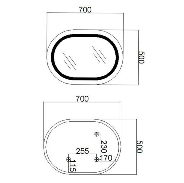 Qtap дзеркало 70х50см з LED-підсвіткою, з антизапотіванням, з димером, рег. темп. кольору (3000-6500 K) 46192 фото