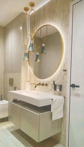 Дзеркало в металеву золоту раму з Led підсвічуванням. 3733 фото