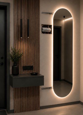 Відкривне дзеркало з Led підсвічуванням на електричний щиток 3752 фото