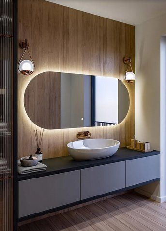 Дзеркало з фоновим Led підсвічуванням 90х50см 3738 фото
