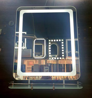 Дзеркало 50*60см з Led підсвічуванням 10Вт та поличкою з бортиком 20555 фото