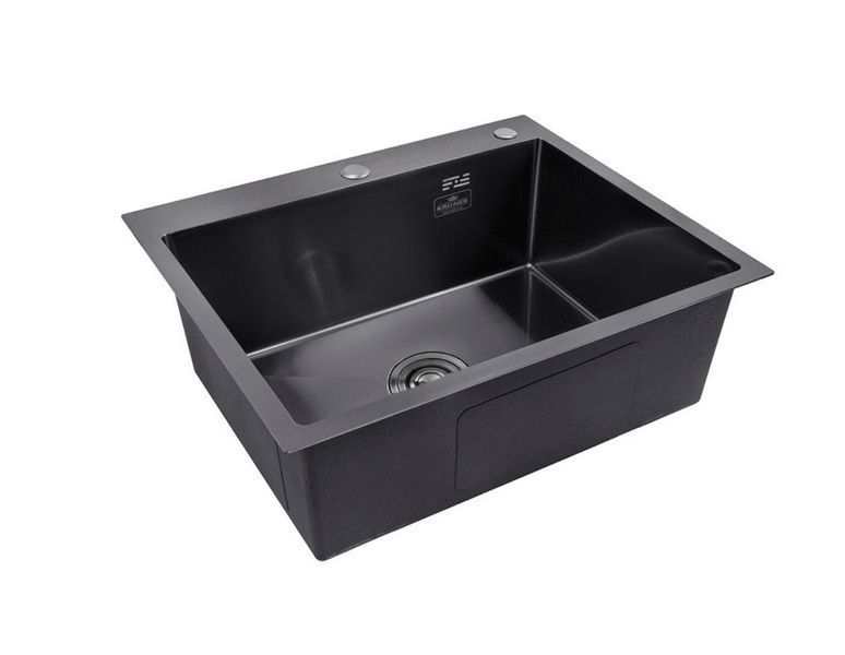 Кухонна мійка Kroner KRP Schwarze &mdash; 6050HM PVD (3,0/1,0 мм) 025260 фото